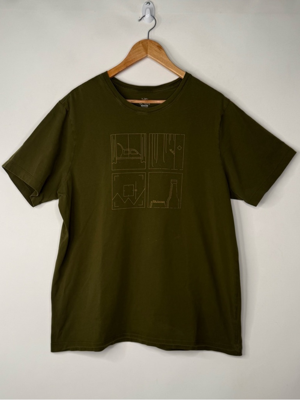 Arc’teryx Men’s Crew Neck Short Sleeve Olive Green Graphic TShirt SZ XL